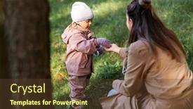  Presentation with mother baby - PPT theme enhanced with family-leisure-and-people-concept background and a  colored foreground