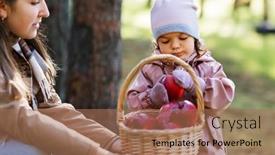  Presentation with mother baby - Slide set having family-leisure-and-people-concept background and a  colored foreground