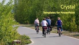  Presentation with family heritage - Colorful presentation theme enhanced with family life cycle - family cycling around the lake backdrop and a tawny brown colored foreground