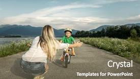  Presentation with indian mother son - Beautiful presentation theme featuring family life cycle - happiness mother and son backdrop and a violet colored foreground