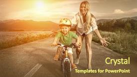  Presentation with indian mother son - Amazing slide deck having family life cycle - happiness mother and son backdrop and a tawny brown colored foreground