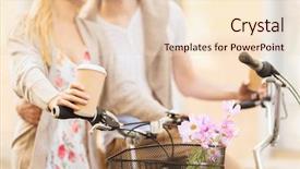  Presentation with relationship - Presentation with family life cycle - summer holidays bikes love relationship background and a lemonade colored foreground