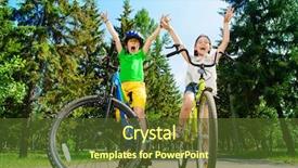  Presentation with happy holidays - Presentation with family life cycle - two happy children riding their background and a tawny brown colored foreground