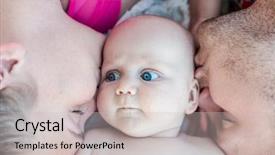  Presentation with family values - PPT layouts featuring family lifestyle portrait background and a soft green colored foreground