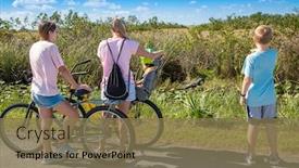  Presentation with bicycles - Cool new theme with family-looking-at-an-alligator backdrop and a violet colored foreground
