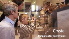  Presentation with looking glass - Theme consisting of family looking at artifacts background and a tawny brown colored foreground