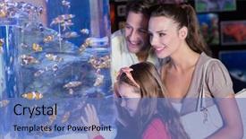  Presentation with fish aquarium - Slide set enhanced with family looking at fish tank background and a teal colored foreground
