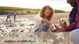  Presentation with winter family - Audience pleasing slide deck consisting of family-looking-in-rockpools backdrop and a coral colored foreground