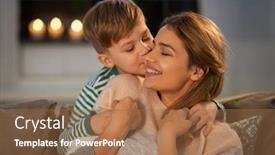  Presentation with love mother - PPT theme featuring family-love-and-people-concept background and a tawny brown colored foreground