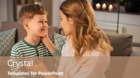  Presentation with love mother - Slide deck with family-love-and-people-concept background and a coral colored foreground