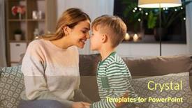  Presentation with mother love - Audience pleasing slide deck consisting of family-love-and-people-concept backdrop and a violet colored foreground