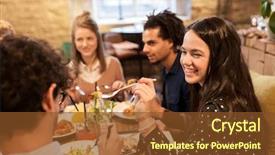  Presentation with jewish holiday symbol jewish food - PPT layouts with family lunch - leisure food drinks people background and a  colored foreground