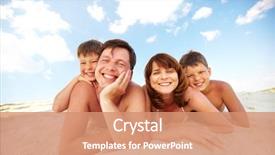  Presentation with family photo - Presentation enhanced with family lying on the beach background and a coral colored foreground