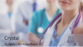  Presentation with medical - Cool new PPT layouts with family medicine - attractive female doctor in front backdrop and a  colored foreground