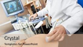  Presentation with doctor family - Cool new theme with family medicine - doctor with ultrasound equipment backdrop and a coral colored foreground