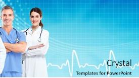  Presentation with family health - Presentation theme enhanced with family medicine - group of medical doctors background and a arctic colored foreground