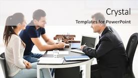  Presentation with notary - Slide deck with family meeting - young couple at notary public background and a white colored foreground