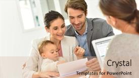  Presentation with meeting family - Amazing slide deck having family meeting real-estate agent backdrop and a soft green colored foreground