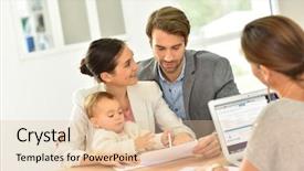  Presentation with estate planning - Theme having family meeting real-estate agent background and a lemonade colored foreground