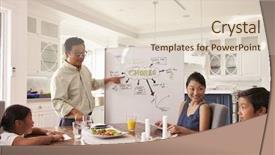  Presentation with meeting family - Colorful slides enhanced with family meeting to discuss household backdrop and a lemonade colored foreground