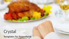  Presentation with family holding hands - Colorful slide deck enhanced with family members giving thanks backdrop and a lemonade colored foreground