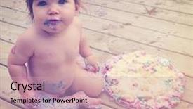  Presentation with memories - Cool new slides with family memories - baby and birthday cake backdrop and a coral colored foreground