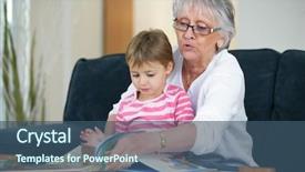  Presentation with child welfare services - Audience pleasing PPT layouts consisting of family memories - grandmother and child backdrop and a ocean colored foreground