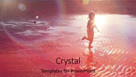  Presentation with sunlight - Cool new slide deck with family memories - little girl running on beach backdrop and a red colored foreground