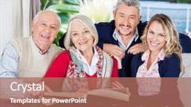  Presentation with audit nursing home - Theme consisting of family memories - portrait of happy grandparents background and a coral colored foreground
