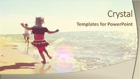  Presentation with well being for kids - Presentation design with family memories - soft focus kids running background and a cream colored foreground