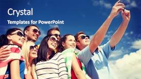  Presentation with summer holiday move - Presentation design having family memories - summer holidays vacation happy people background and a ocean colored foreground