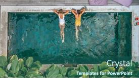 Presentation with child teen - Audience pleasing PPT layouts consisting of relaxing at pool on bali backdrop and a ocean colored foreground