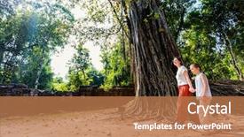  Presentation with dental mother and child - Slide deck enhanced with child visiting ancient ta som background and a coral colored foreground