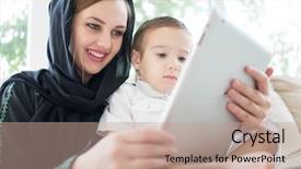  Presentation with baby doctor and family - Slides featuring family mother and cute baby background and a coral colored foreground