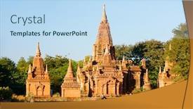  Presentation with ancient temples - PPT layouts with family-mother-and-kids-visiting background and a sky blue colored foreground