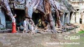  Presentation with kids - Audience pleasing theme consisting of bamyan - family mother and kids backdrop and a coral colored foreground