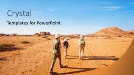  Presentation with mother doing yoga kids - Slide set enhanced with family mother and two kids hiking in spitzkoppe area in damaraland namibia background and a light blue colored foreground