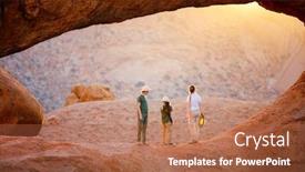  Presentation with rock stone - Theme with family-mother-and-two-kids background and a coral colored foreground