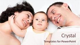  Presentation with happy baby - Beautiful slides featuring family mother father and baby backdrop and a lemonade colored foreground