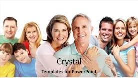  Presentation with family teens and children - Audience pleasing PPT theme consisting of family mother father and children backdrop and a  colored foreground