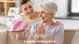  Presentation with family day - Beautiful slide set featuring family-mother-s-day backdrop and a coral colored foreground