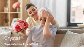  Presentation with family day - Slide set having family-mother-s-day background and a coral colored foreground