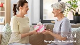  Presentation with family day - Slide set with family-mother-s-day background and a tawny brown colored foreground