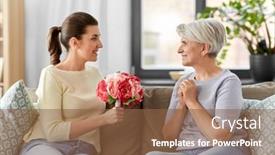  Presentation with family day - Colorful presentation design enhanced with family-mother-s-day backdrop and a tawny brown colored foreground