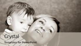  Presentation with child care - Audience pleasing slides consisting of family - mother takes care about cute like child backdrop and a light gray colored foreground