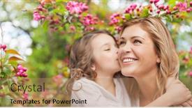  Presentation with motherhood - Amazing PPT theme having family-motherhood-and-people-concept backdrop and a coral colored foreground