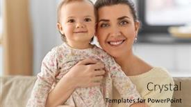  Presentation with motherhood - Presentation theme having family-motherhood-and-people-concept background and a coral colored foreground