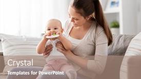  Presentation with baby toy - Presentation theme with family-motherhood-and-people-concept background and a  colored foreground