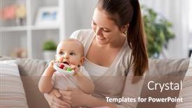  Presentation with motherhood - PPT theme featuring family-motherhood-and-people-concept background and a  colored foreground