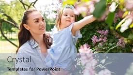  Presentation with summer flowers - Slide set consisting of family-motherhood-and-people-concept background and a  colored foreground